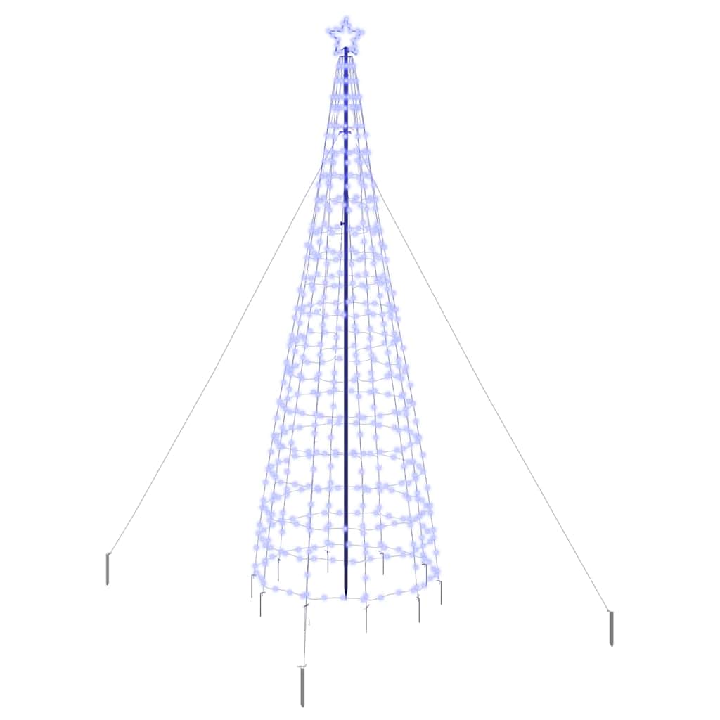 Vidaxl led kerstboom met grondspiesjes met 800 led blauw 400 cm ijzer