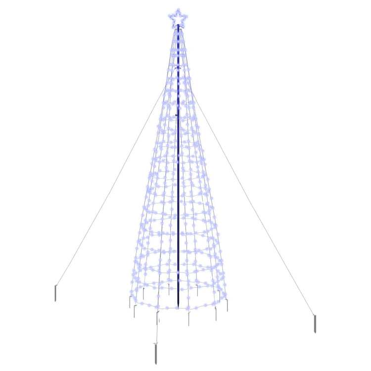 Vidaxl led kerstboom met grondspiesjes blauw 400 cm ijzer