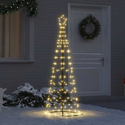 Vidaxl led kerstboom met 390 led met grondpennen warmwit 250 cm ijzer - afbeelding 1
