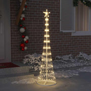 Vidaxl led kerstboom warmwit 51 x 51 x 190 cm metaal - afbeelding 3