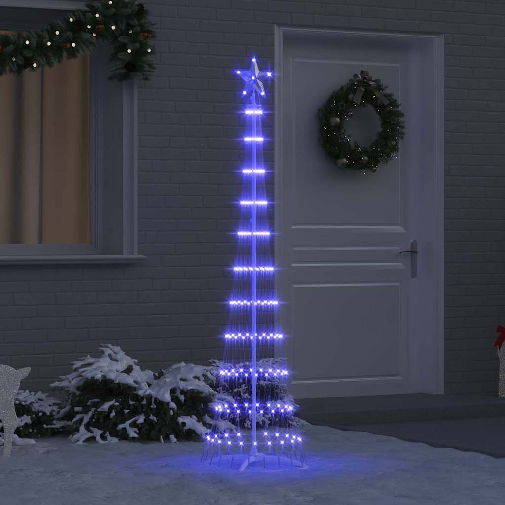 Vidaxl led kerstboom blauw 51 x 51 x 190 cm metaal