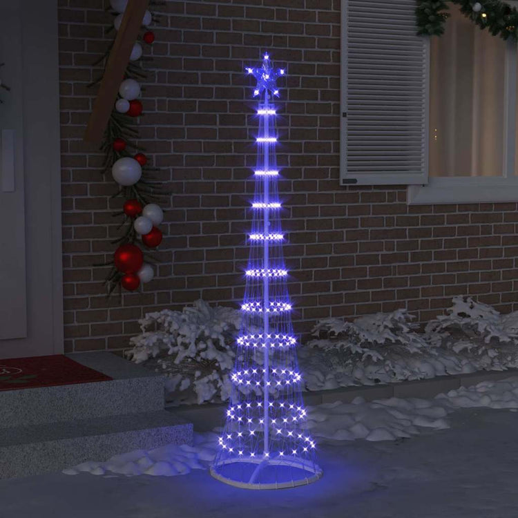 Vidaxl led kerstboom blauw 51 x 51 x 190 cm metaal