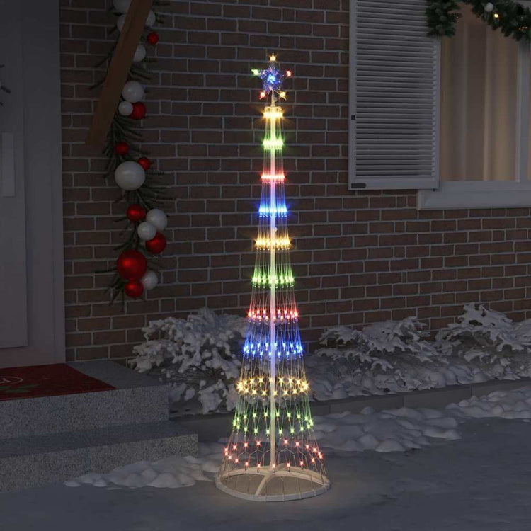 Vidaxl led kerstboom multikleur 51 x 51 x 190 cm metaal