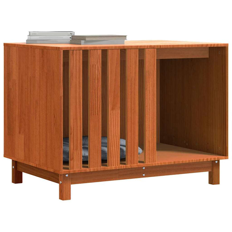 Vidaxl hondenhuis wasbruin 100 x 70 x 70 cm massief grenenhout