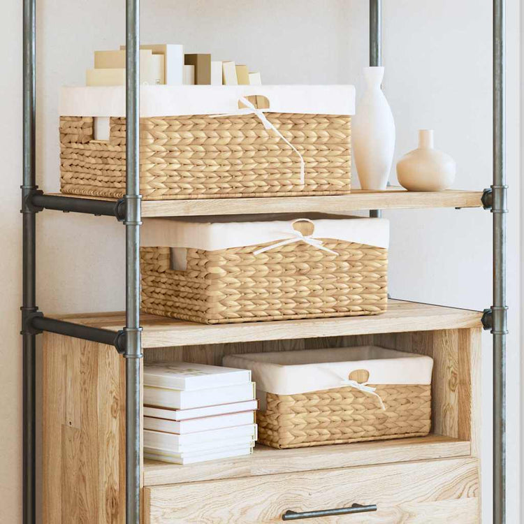 Vidaxl opslagmanden 3 st waterhyacint 40 x 30 x 18 cm naturel