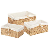 Vidaxl opslagmanden 3 st waterhyacint 40 x 30 x 18 cm naturel - afbeelding 2