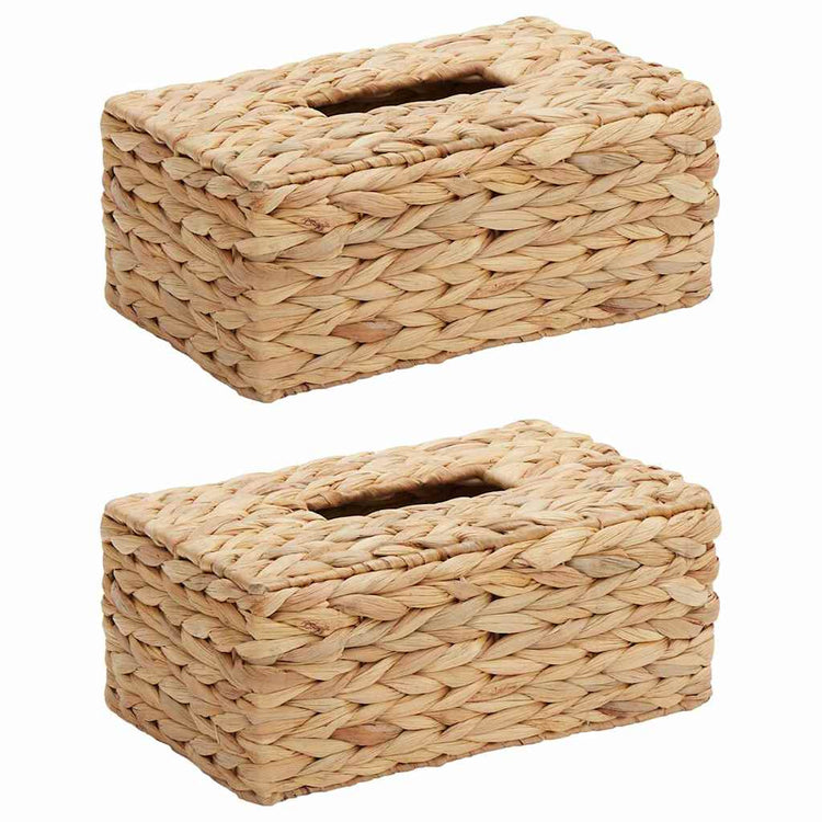 Vidaxl tissueboxhoezen 2 st waterhyacint 27.5 x 16.5 x 14 cm naturel