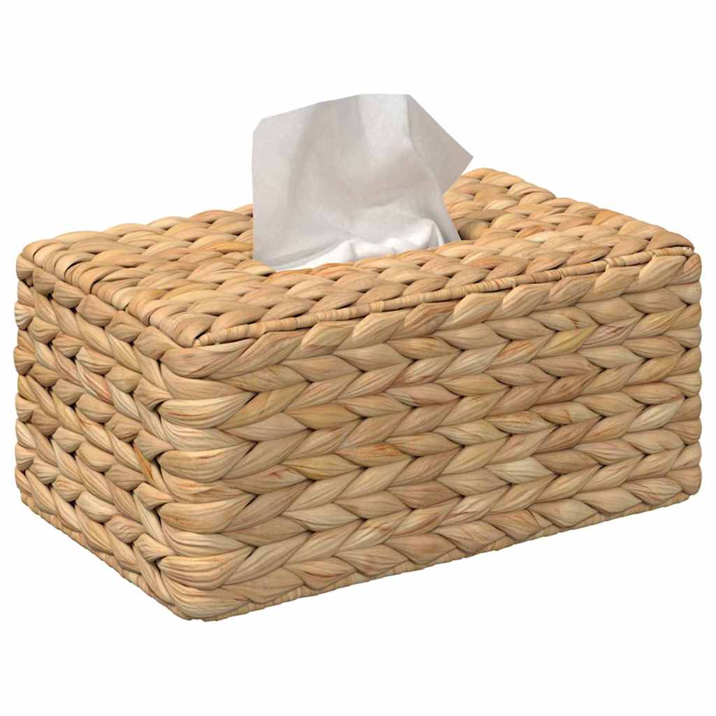 Vidaxl tissueboxhoezen 2 st waterhyacint 27.5 x 16.5 x 14 cm naturel