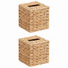 Vidaxl tissueboxhoezen 2 pcs waterhyacint 14,5 x 14,5 x 15 cm naturel