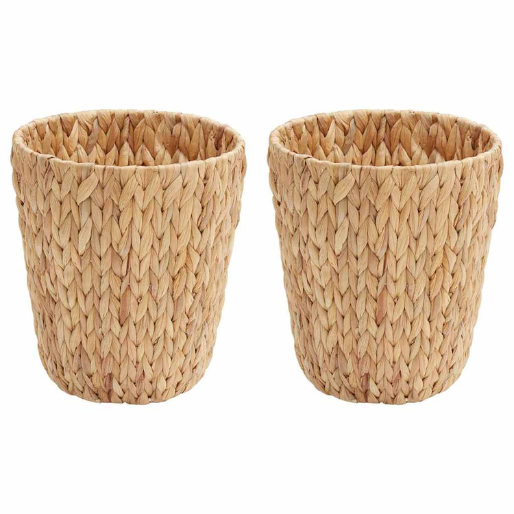 Vidaxl afvalpapier bakken 2 pcs naturel 26 x 26 x 29 cm waterhyacint