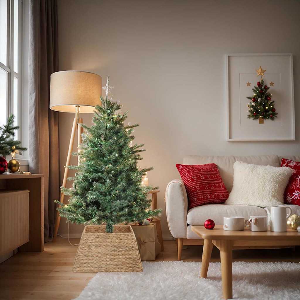 Vidaxl kerstboomkraag vierkant bruin 70 x 70 x 28 cm waterhyacint