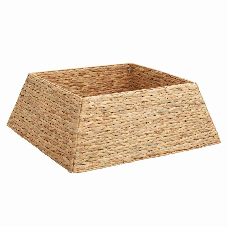 Vidaxl kerstboomkraag vierkant bruin 70 x 70 x 28 cm waterhyacint