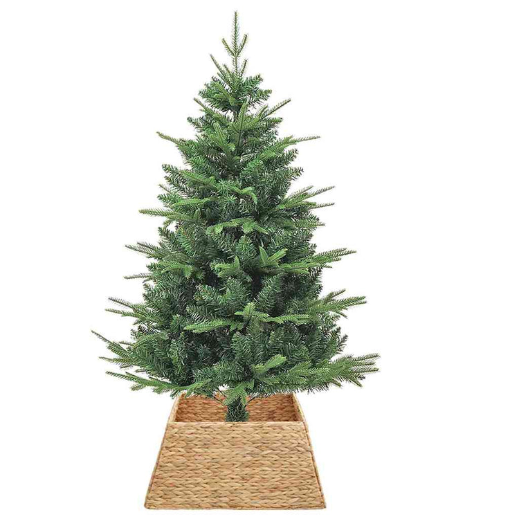 Vidaxl kerstboomkraag vierkant bruin 70 x 70 x 28 cm waterhyacint