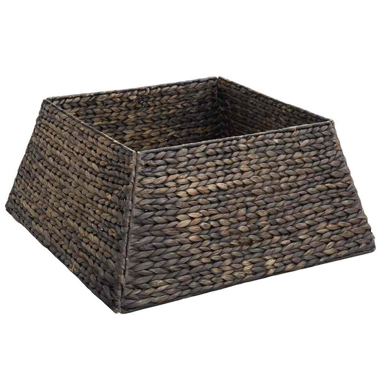 Vidaxl kerstboomkraag vierkant zwart 60 x 60 x 28 cm waterhyacint