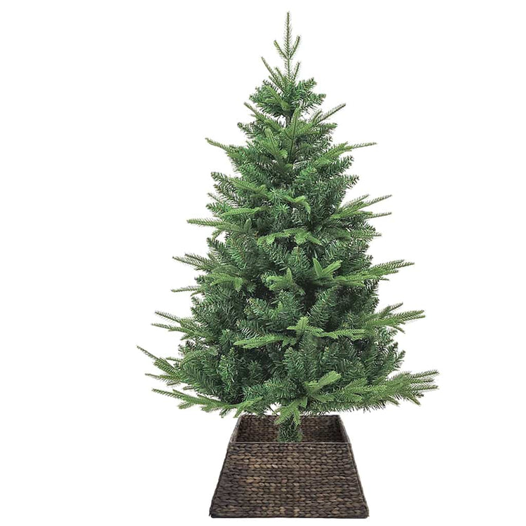 Vidaxl kerstboomkraag vierkant zwart 60 x 60 x 28 cm waterhyacint