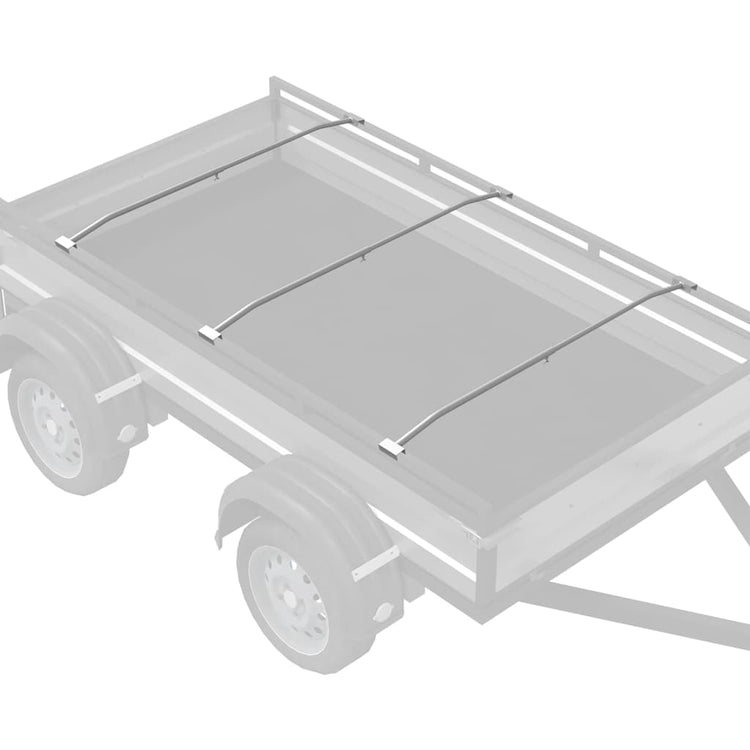Vidaxl zeildoekbevestiging voor aanhangwagens 3 zilver 102-155 cm