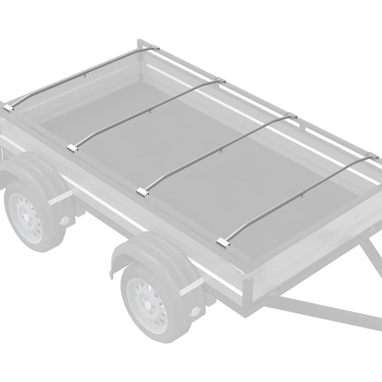 Vidaxl zeildoekbevestiging voor aanhangwagens 4 zilver 102-155 cm