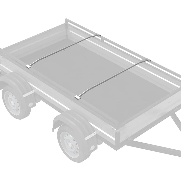Vidaxl zeildoekbevestiging voor aanhangwagens 2 zilver 136-218 cm