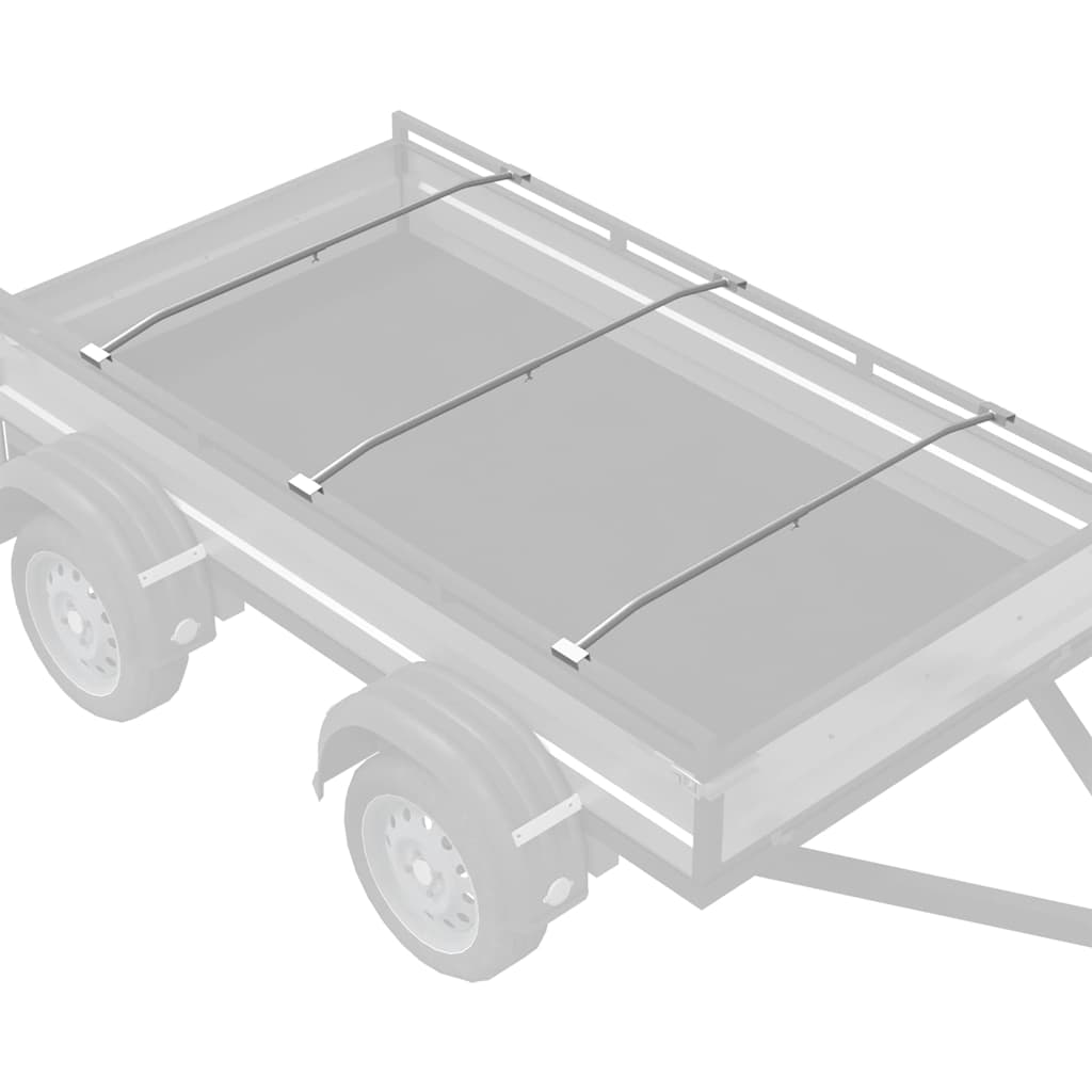 Vidaxl zeildoekbevestiging voor aanhangwagens 3 pcs zilver 130-210 cm