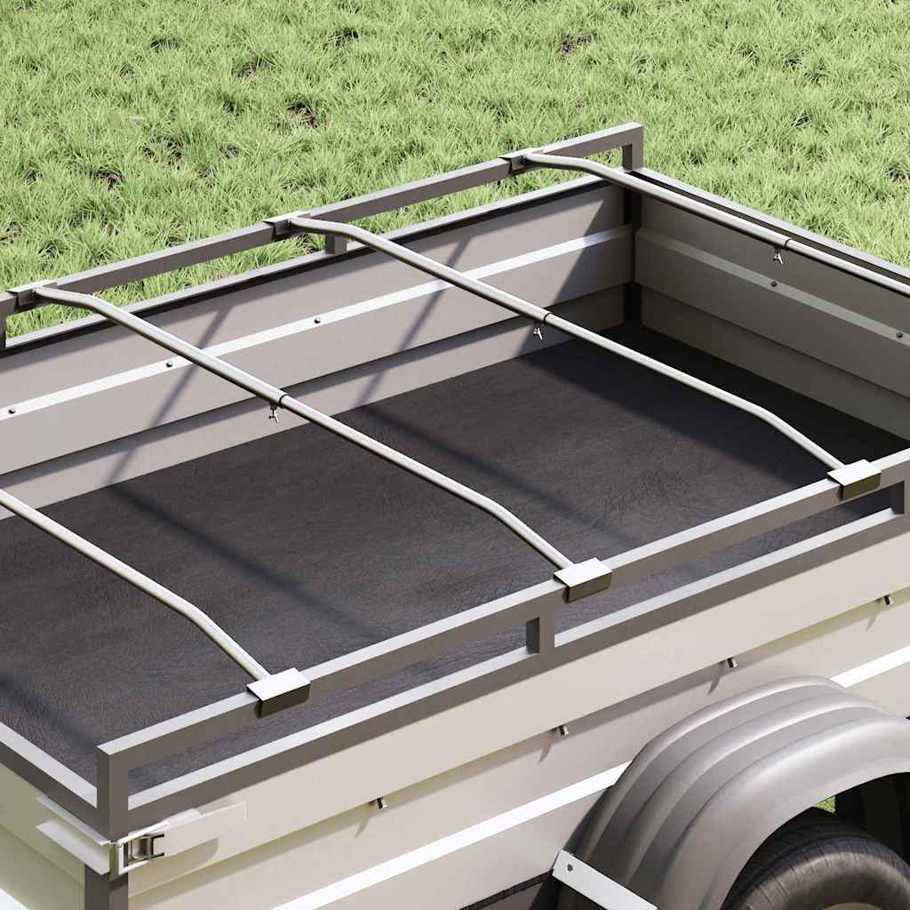 Vidaxl zeildoekbevestiging voor aanhangwagens 4 zilver 136-218 cm