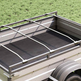 Vidaxl zeildoekbevestiging voor aanhangwagens 4 zilver 136-218 cm - afbeelding 1