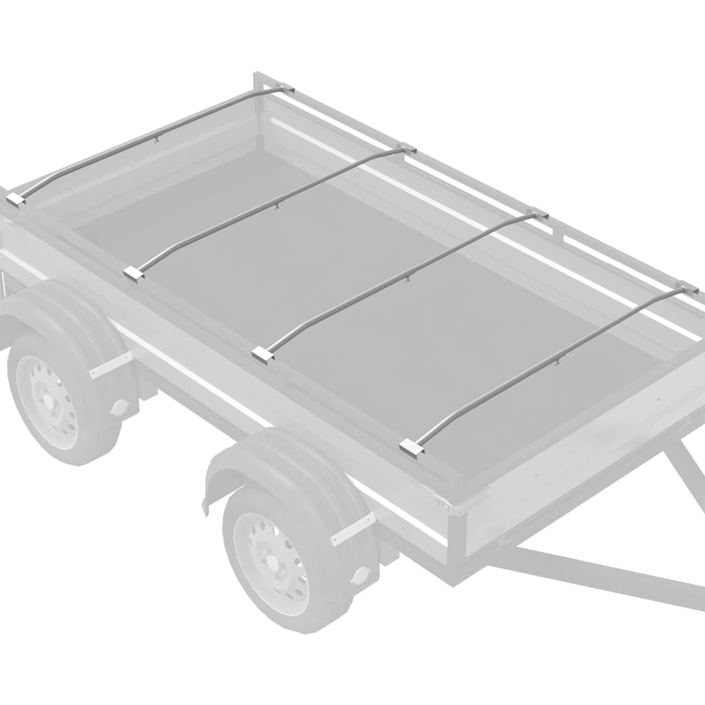 Vidaxl zeildoekbevestiging voor aanhangwagens 4 pcs zilver 130-210 cm