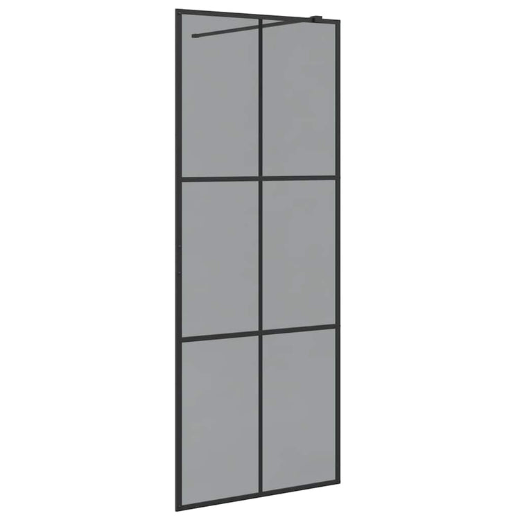 Vidaxl inloop douche wand zwart 80 x 195 cm gehard glas