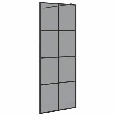 Vidaxl inloop douche wand zwart 80 x 195 cm gehard glas