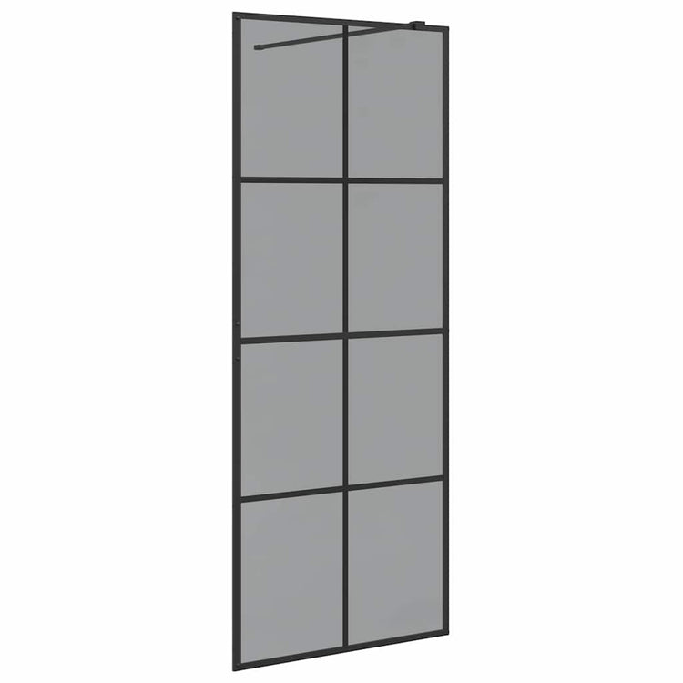 Vidaxl inloop douche wand zwart 80 x 195 cm gehard glas