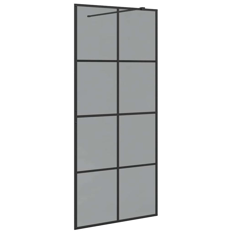 Vidaxl inloop douche wand zwart 90 x 195 cm gehard glas