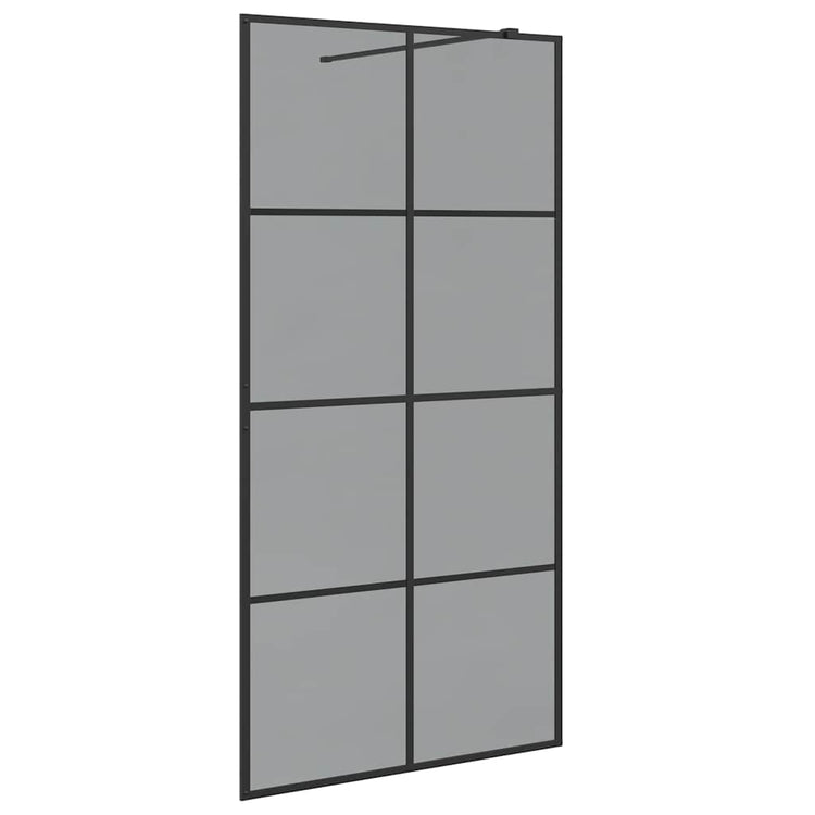 Vidaxl inloop douche wand zwart 100 x 195 cm gehard glas