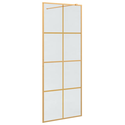 Vidaxl inloop douche wand goud 80 x 195 cm gehard glas