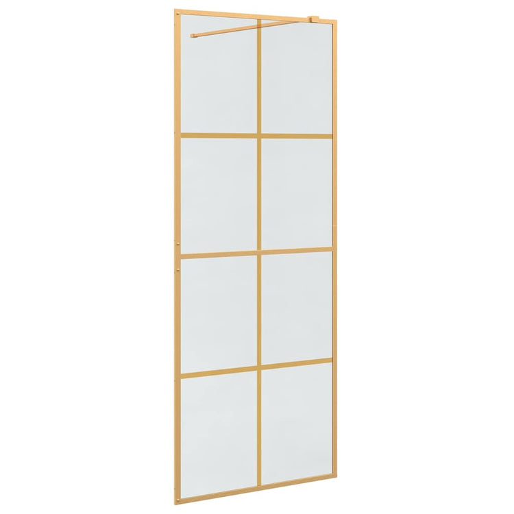 Vidaxl inloop douche wand goud 80 x 195 cm gehard glas