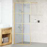 Vidaxl inloop douche wand goud 90 x 195 cm gehard glas - afbeelding 1