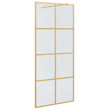 Vidaxl inloop douche wand goud 90 x 195 cm gehard glas - afbeelding 2
