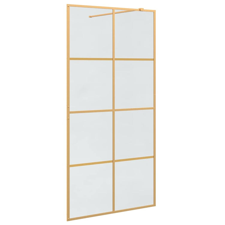 Vidaxl inloop douche wand goud 100 x 195 cm gehard glas