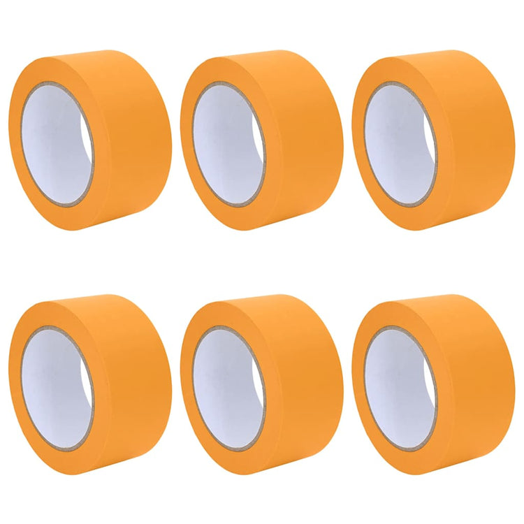 Vidaxl verf maskertapes 6 st geel 50mm x 50m papier
