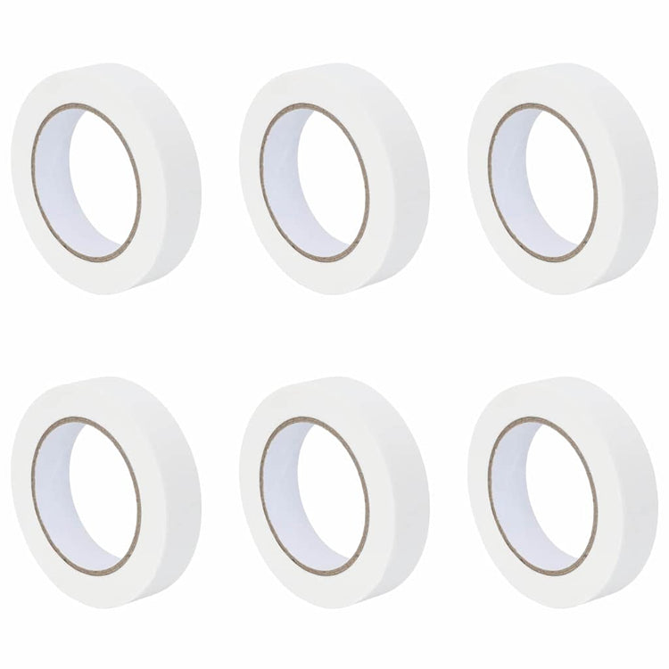 Vidaxl verf maskertapes 6 pcs wit 25mm x 50m papier