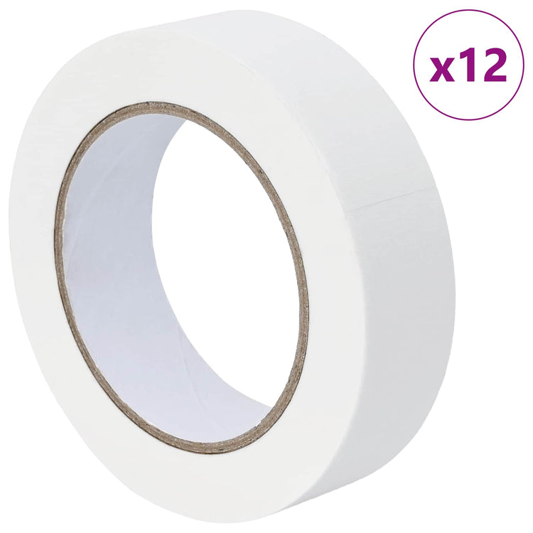 Vidaxl verf maskertapes 12 st wit 30mm x 50m papier