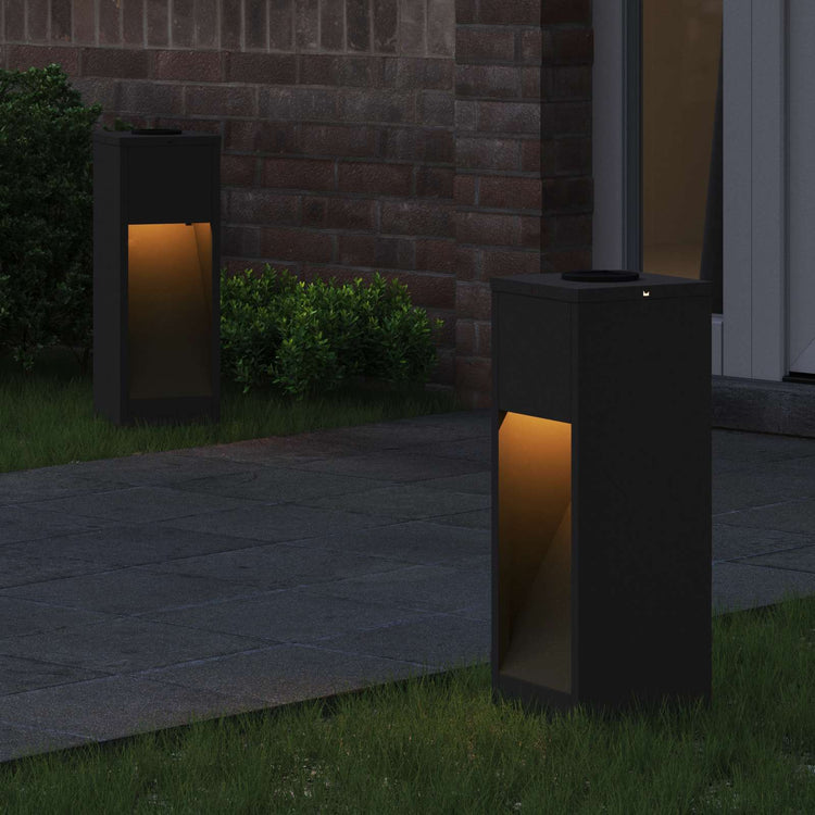 Vidaxl zonne led padverlichting 2 st warmwit 18 x 18 x 50 cm