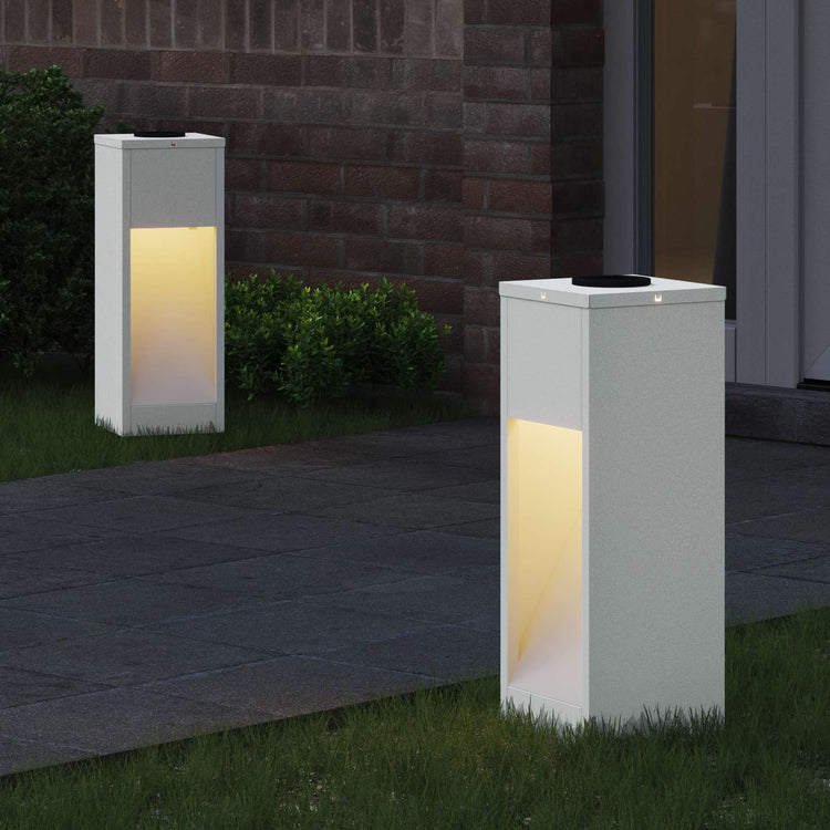 Vidaxl zonne led padverlichting 2 st warmwit 18 x 18 x 50 cm