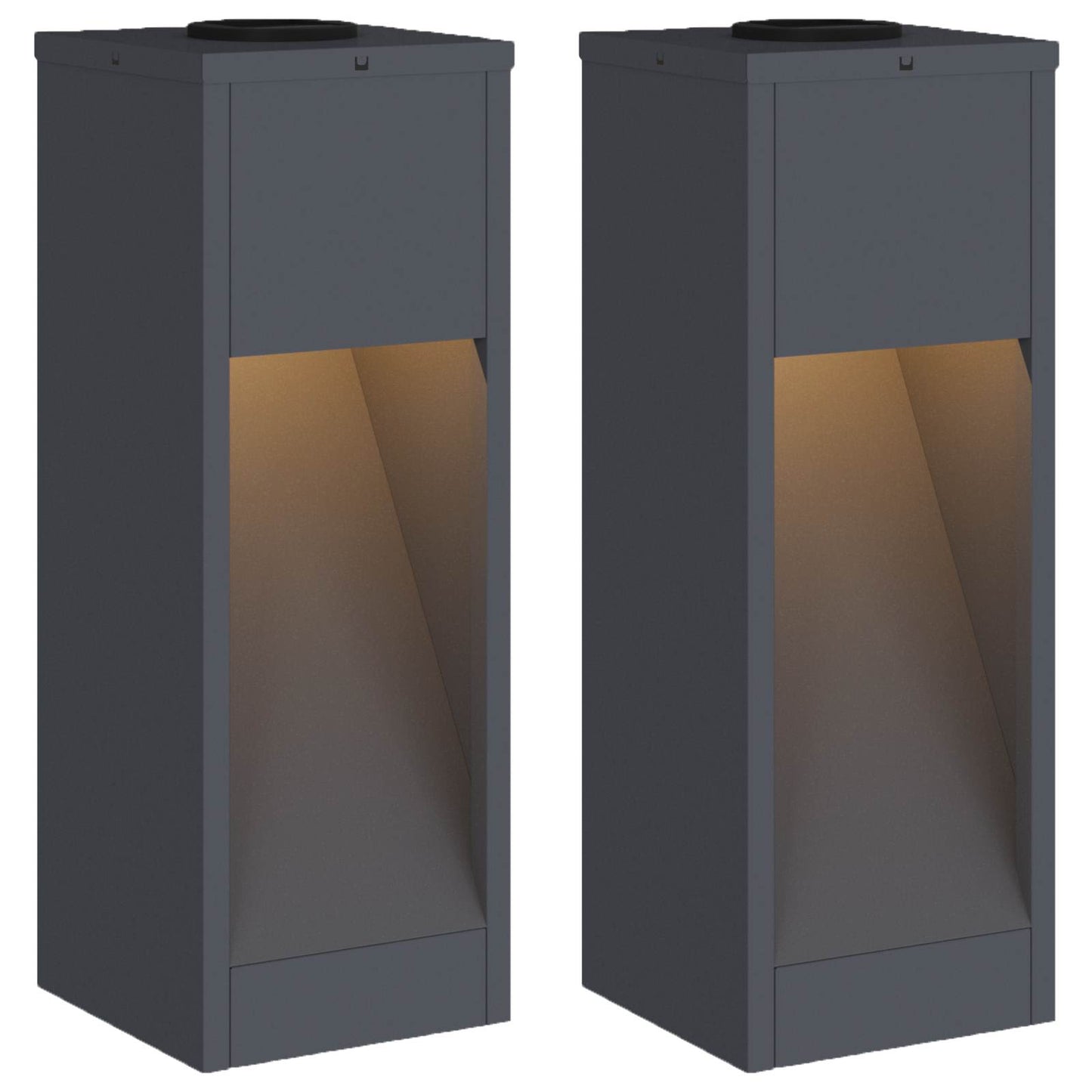 Vidaxl zonne led padverlichting 2 pcs antraciet koudgewalst staal