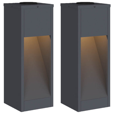 Vidaxl zonne led padverlichting 2 pcs antraciet koudgewalst staal