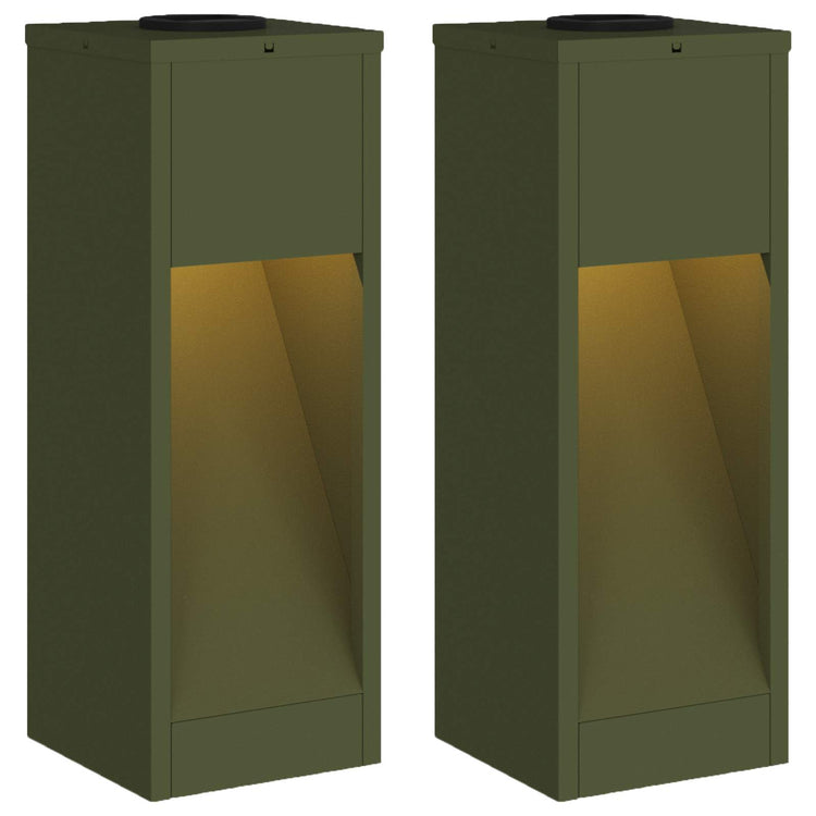 Vidaxl zonne led padverlichting 2 st warmwit 18 x 18 x 50 cm