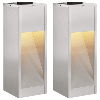 Vidaxl zonne led padverlichting 2 pcs zilver roestvrij staal