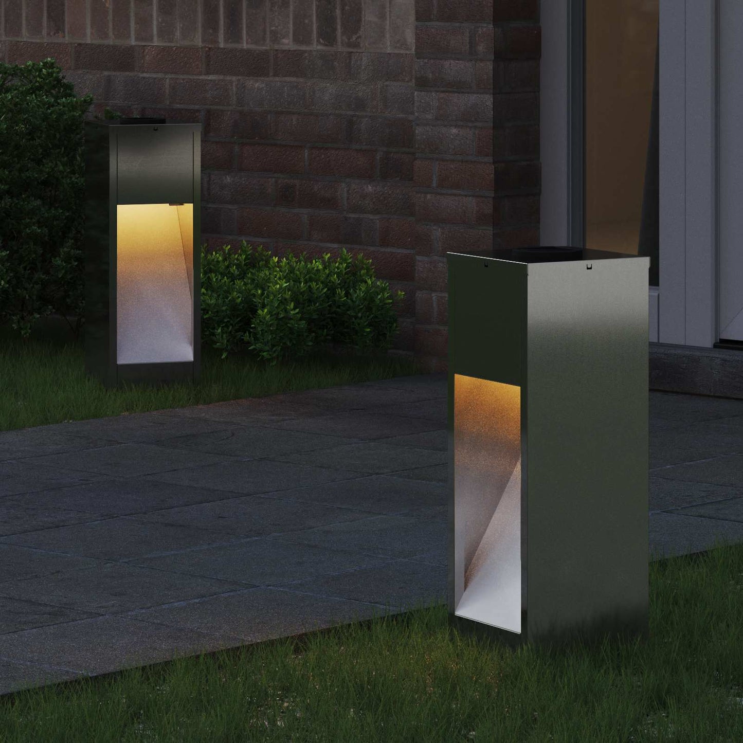 Vidaxl zonne led padverlichting 2 pcs zilver gegalvaniseerd