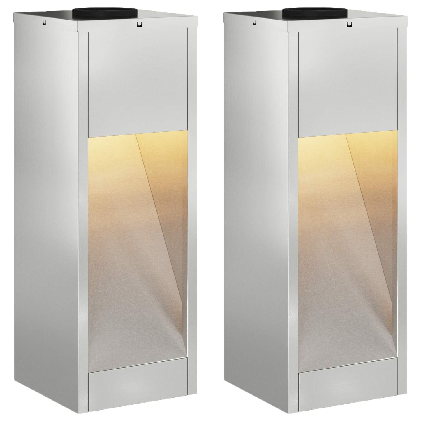 Vidaxl zonne led padverlichting 2 pcs zilver gegalvaniseerd