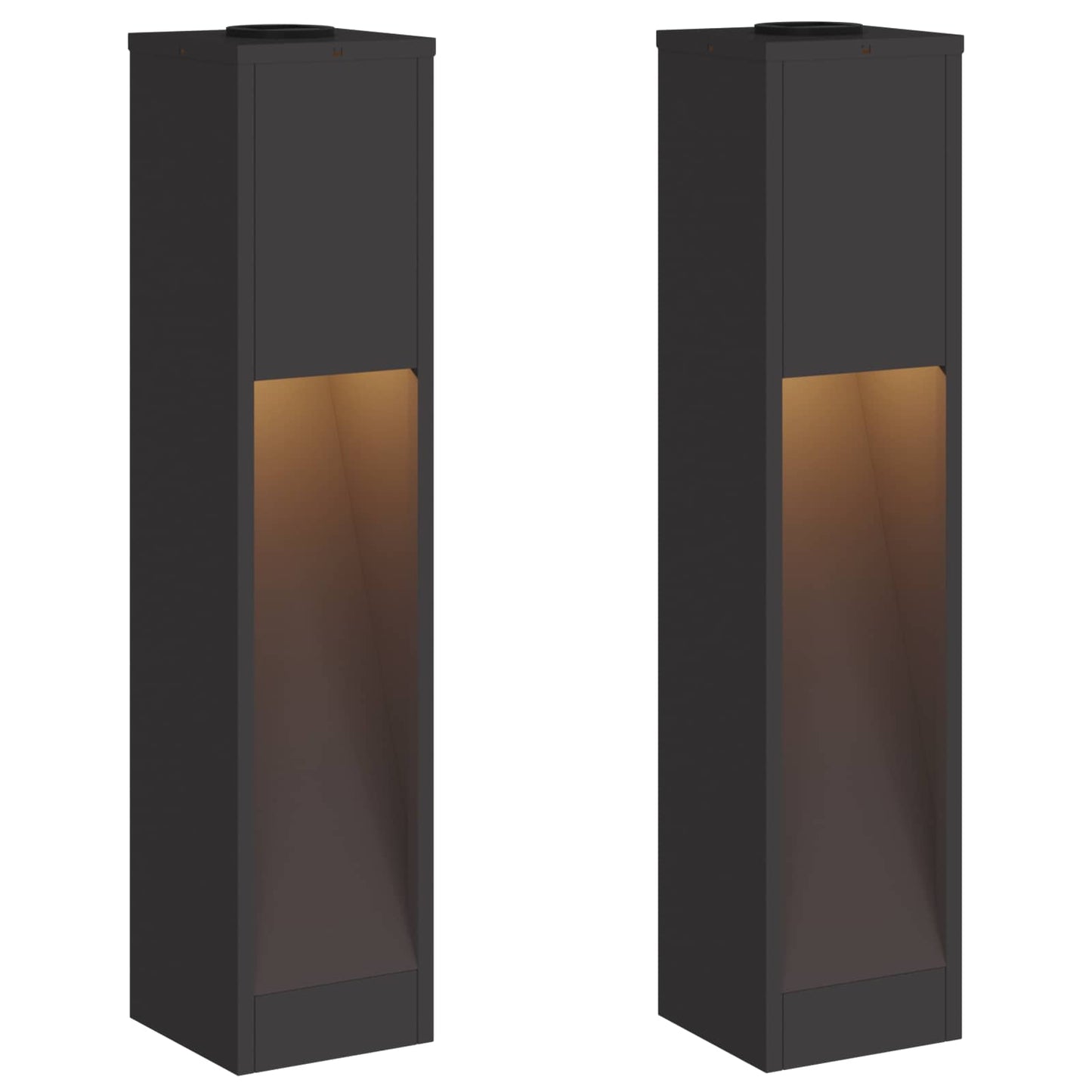 Vidaxl zonne led padverlichting 2 pcs zwart koudgewalst staal