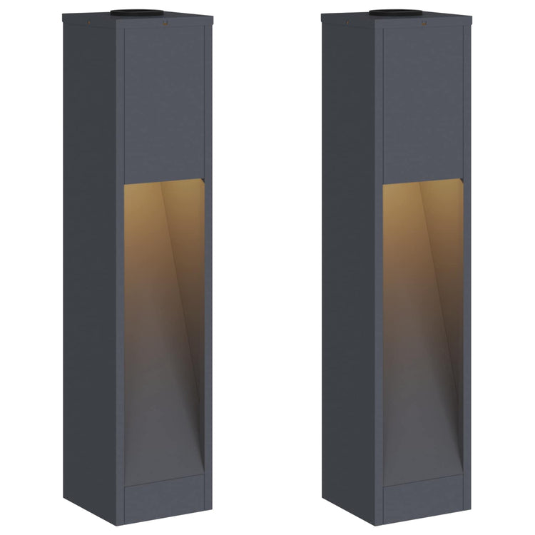 Vidaxl zonne led padverlichting 2 st warmwit 18 x 18 x 80 cm