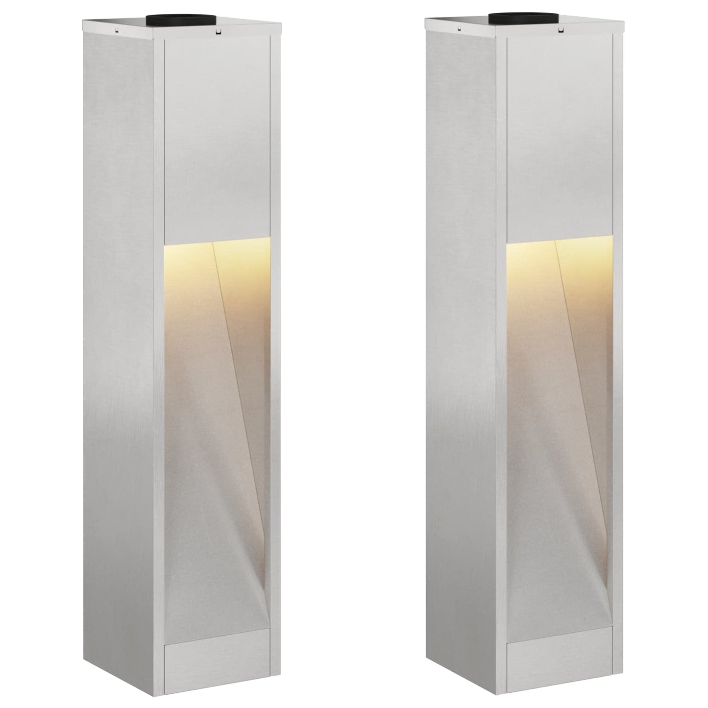 Vidaxl zonne led padverlichting 2 pcs zilver roestvrij staal